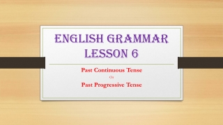 English Grammar Lesson 6