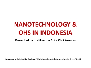 NANOTECHNOLOGY &amp; OHS IN INDONESIA