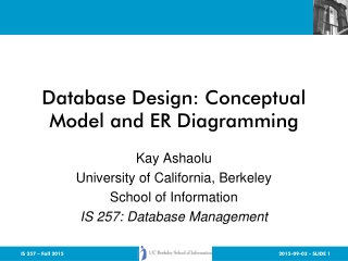 Database Design: Conceptual Model and ER Diagramming