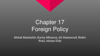 Chapter 17 Foreign Policy