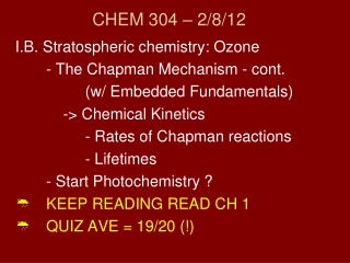 CHEM 304 – 2/8/ 12