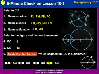 5-Minute Check on Lesson 10-1