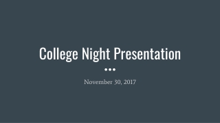 College Night Presentation