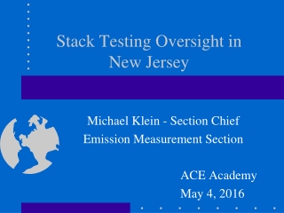 Stack Testing Oversight in New Jersey