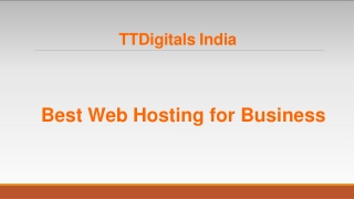 Best Web Hosting for Business - TTDigitals