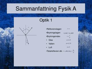 Sammanfattning Fysik A