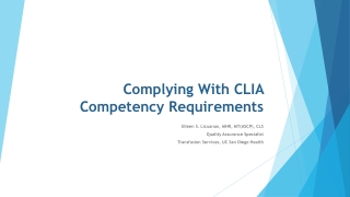 Complying With CLIA Competency Requirements