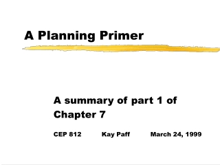 A Planning Primer