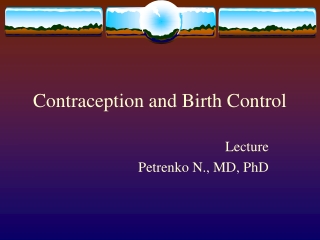 Contraception and Birth Control