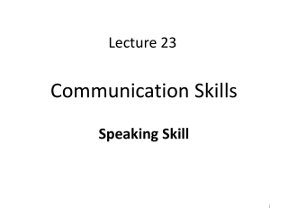 Communication Skills