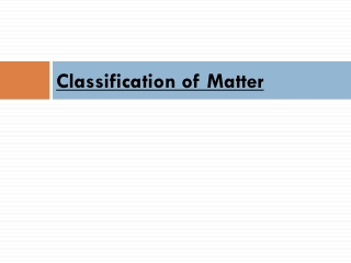 Classification of Matter