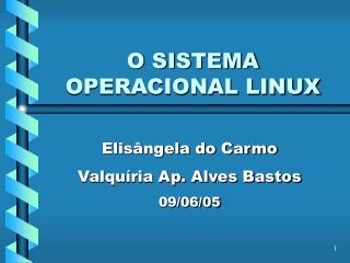 O SISTEMA OPERACIONAL LINUX