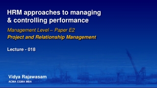 HRM approaches to managing &amp; controlling performance