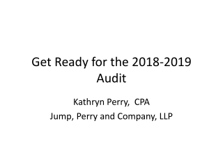 Get Ready for the 2018-2019 Audit