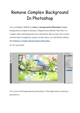 How to Remove Complex Background In Photoshop