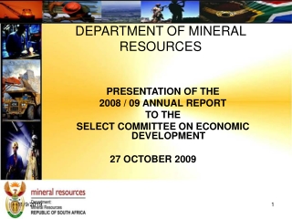 DEPARTMENT OF MINERAL RESOURCES