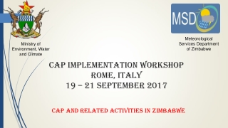 CAP IMPLEMENTATION WORKSHOP ROME, ITALY 19 – 21 SEPTEMBER 2017