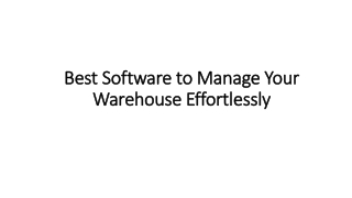 Manage Your Warehouse Effortlessly