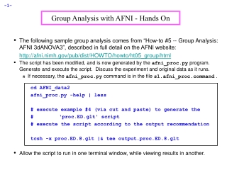 Group Analysis with AFNI - Hands On