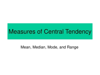 Measures of Central Tendency