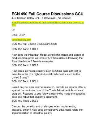ECN 450 Full Course Discussions GCU