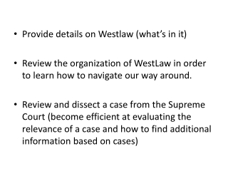 Provide details on Westlaw (what’s in it )