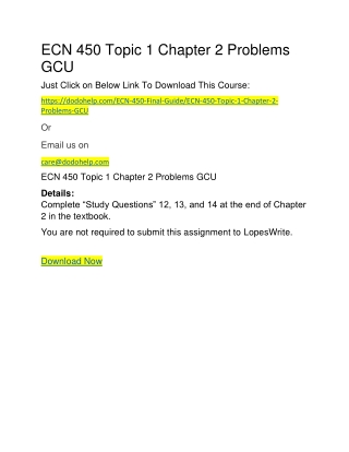 ECN 450 Topic 1 Chapter 2 Problems GCU
