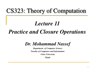 CS323: Theory of Computation