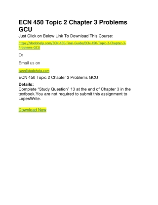 ECN 450 Topic 2 Chapter 3 Problems GCU