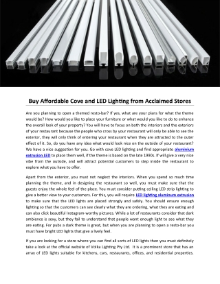 Buy Affordable Cove and LED Lighting from Acclaimed Stores