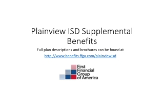 Plainview ISD Supplemental Benefits