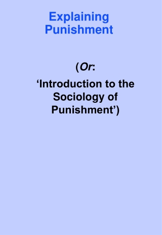 Explaining Punishment