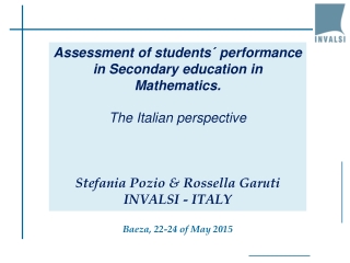 Assessment of students´ performance in Secondary education in Mathematics .