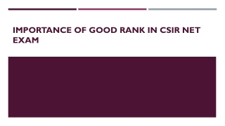 Importance of Rank in CSIR NET Exam