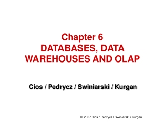 Chapter 6 DATABASES, DATA WAREHOUSES AND OLAP