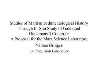 Nathan Bridges Jet Propulsion Laboratory