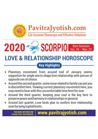 2020 Scorpio Love and Relationships Horoscope