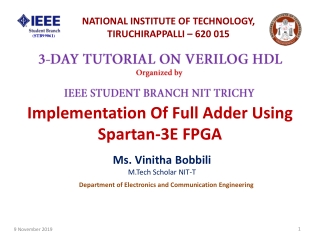 Implementation Of Full Adder Using Spartan-3E FPGA