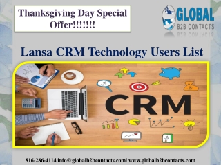 Lansa CRM Technology Users List