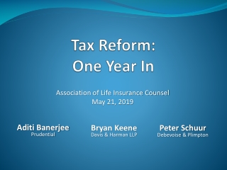 Tax Reform: One Year In