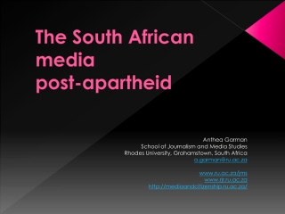 The South African media post-apartheid