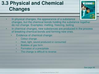3.3 Physical and Chemical Changes