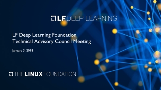 LF Deep Learning Foundation Technical Advisory Council Meeting