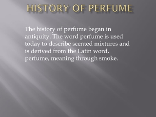 History of perfume