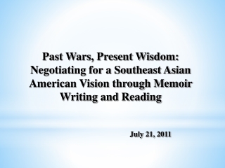 Asian American Literature: A Contested Ground