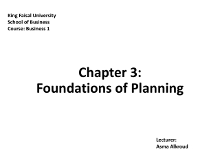 Chapter 3: Foundations of Planning