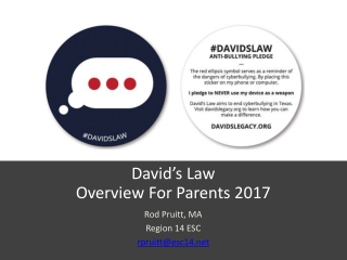 David’s Law Overview For Parents 2017