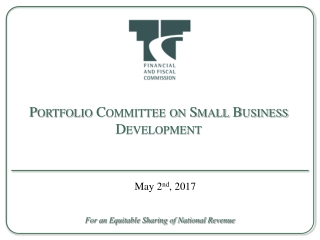 Portfolio Committee on Small Business Development