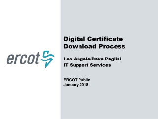 Digital Certificate Download Process Leo Angele/Dave Pagliai IT Support Services ERCOT Public