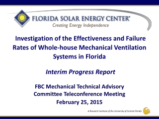 FBC Mechanical Technical Advisory Committee Teleconference Meeting February 25, 2015